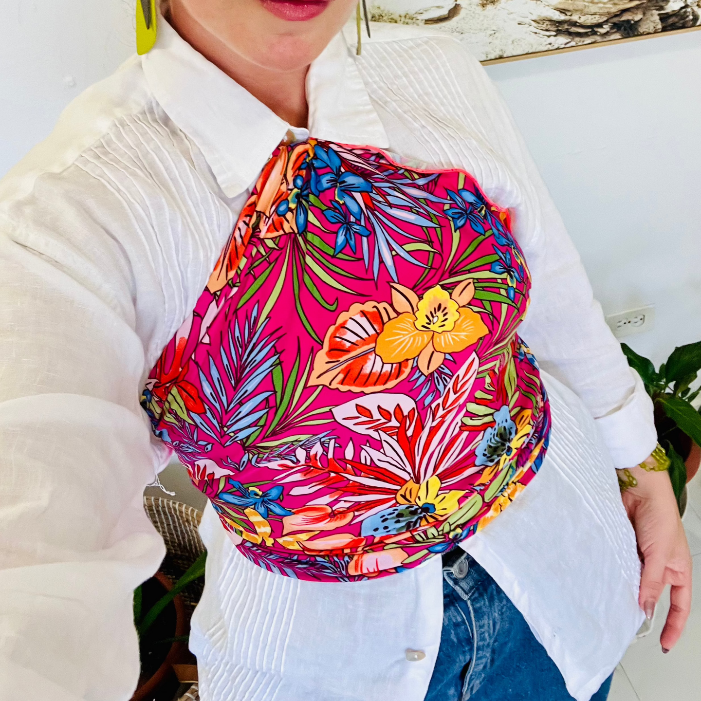 Coral de flor Square Scarf